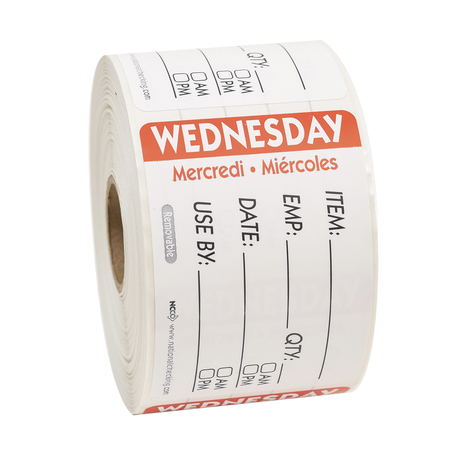 NATIONAL CHECKING National Checking 2X3 Trilingual Item-Date-Use By Wednesday Red, PK500 RIDU2303R